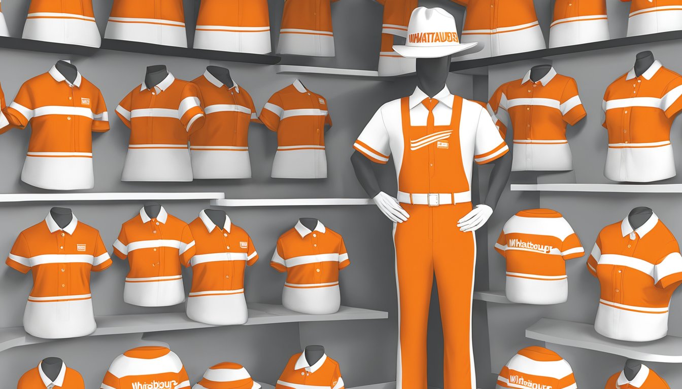 A Whataburger uniform displayed on a mannequin, showcasing the evolution of the iconic Texas work wear