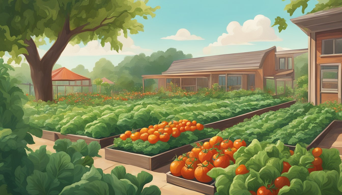 A lush garden bursting with ripe tomatoes, crisp lettuce, and fresh onions, all ready to be harvested and transformed into delicious Whataburger-inspired dishes