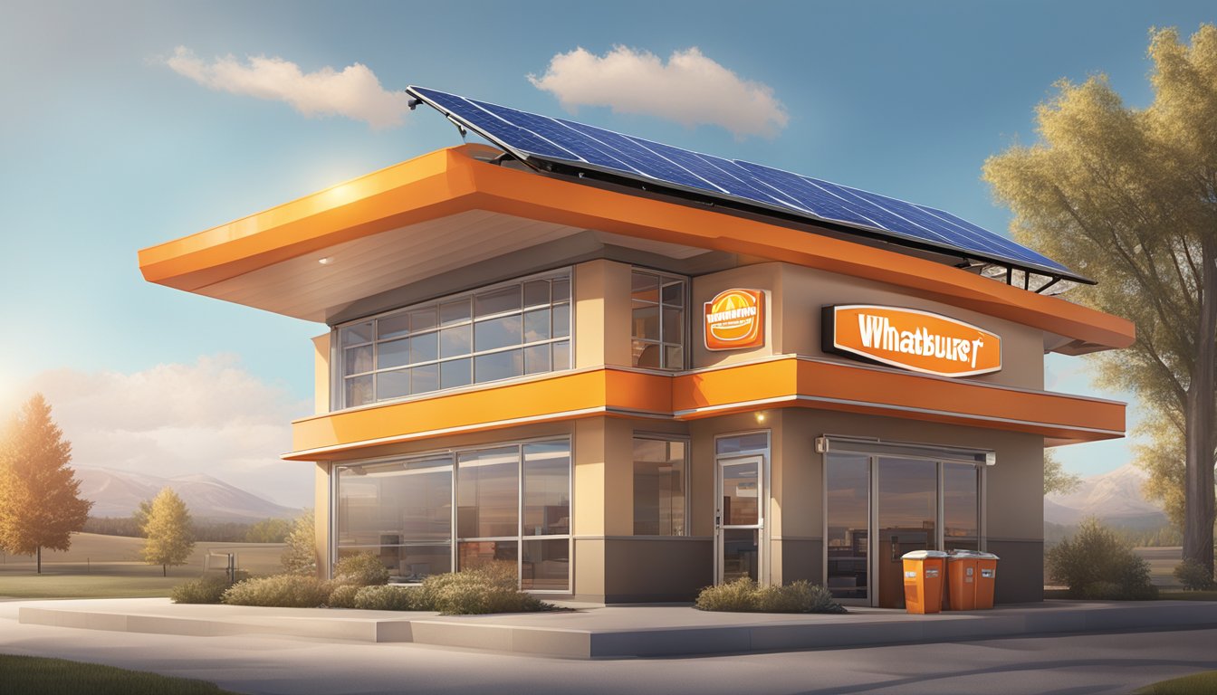 A Whataburger restaurant in Alberta, Canada with solar panels on the roof, capturing the Texas sun to power the establishment