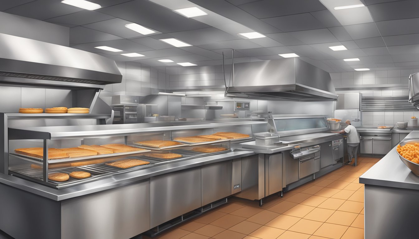 A bustling Whataburger kitchen showcases modern food preservation methods, including vacuum sealing and flash freezing, with a focus on efficiency and quality