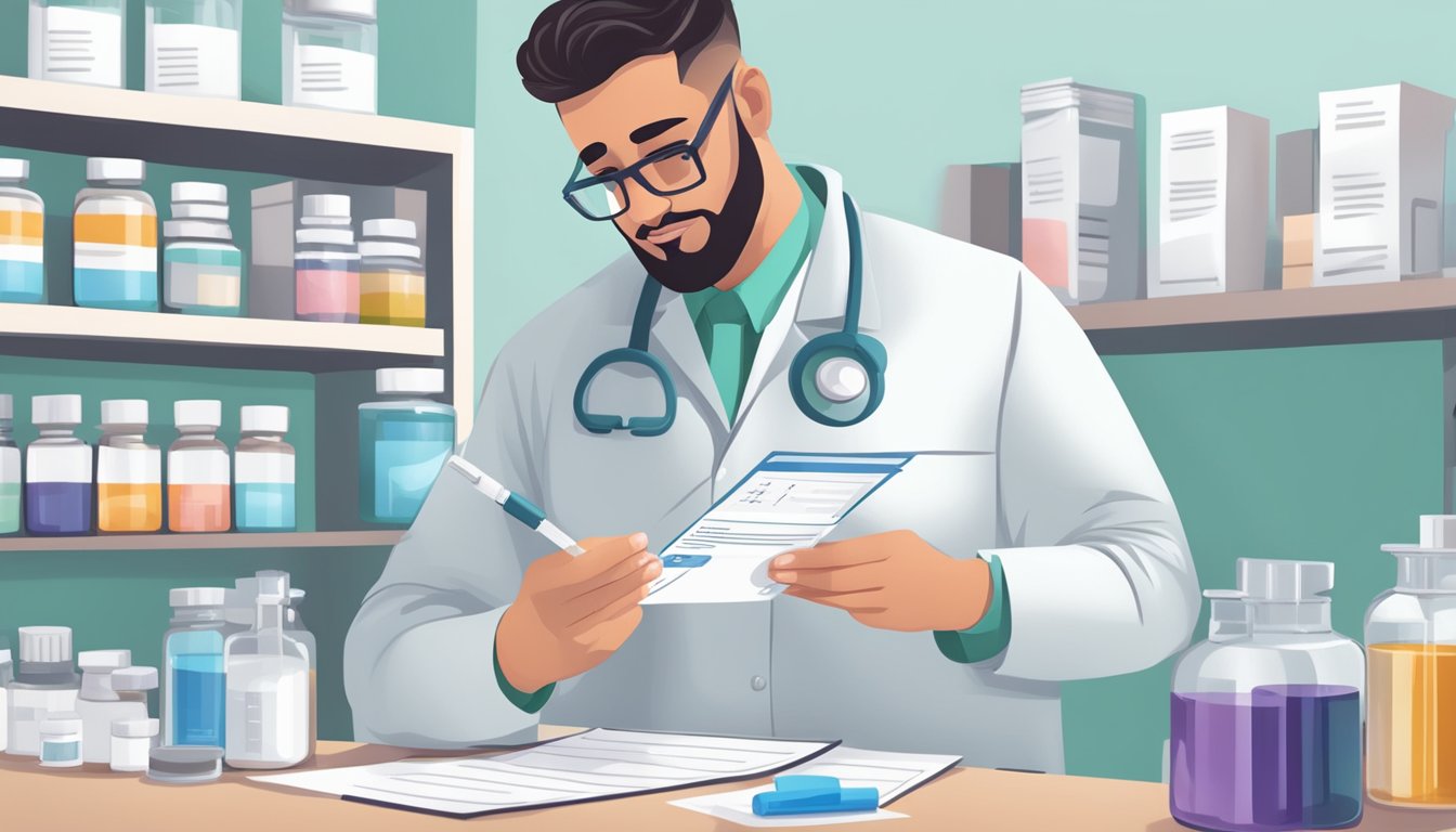 A pharmacist filling a prescription for FDA-approved weight loss injections