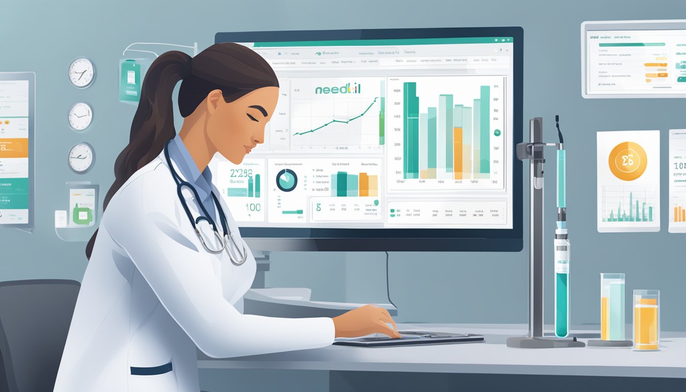 A nurse prepares a syringe with the Medi Weight Loss logo, while a digital monitor displays success metrics and support resources