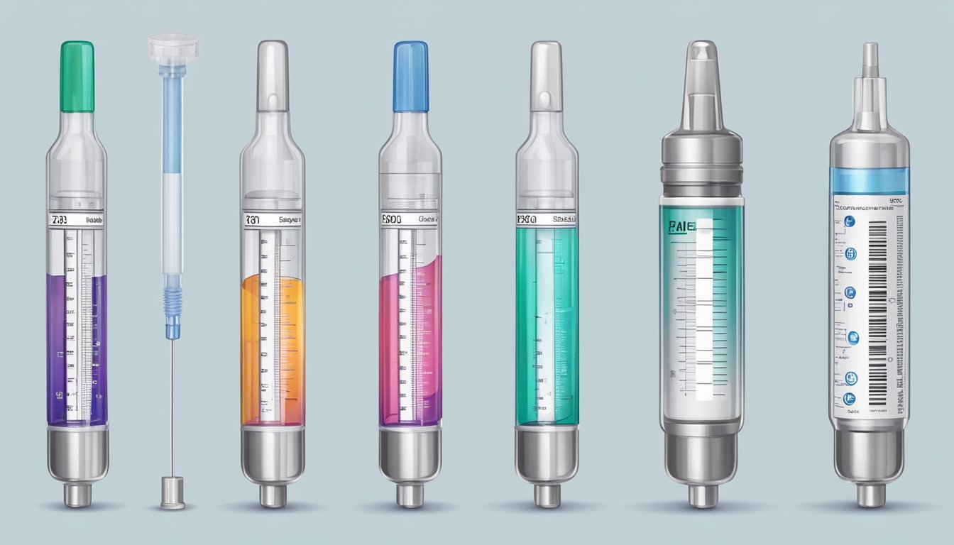 A sterile medical syringe with a clear liquid, a warning label, and safety instructions