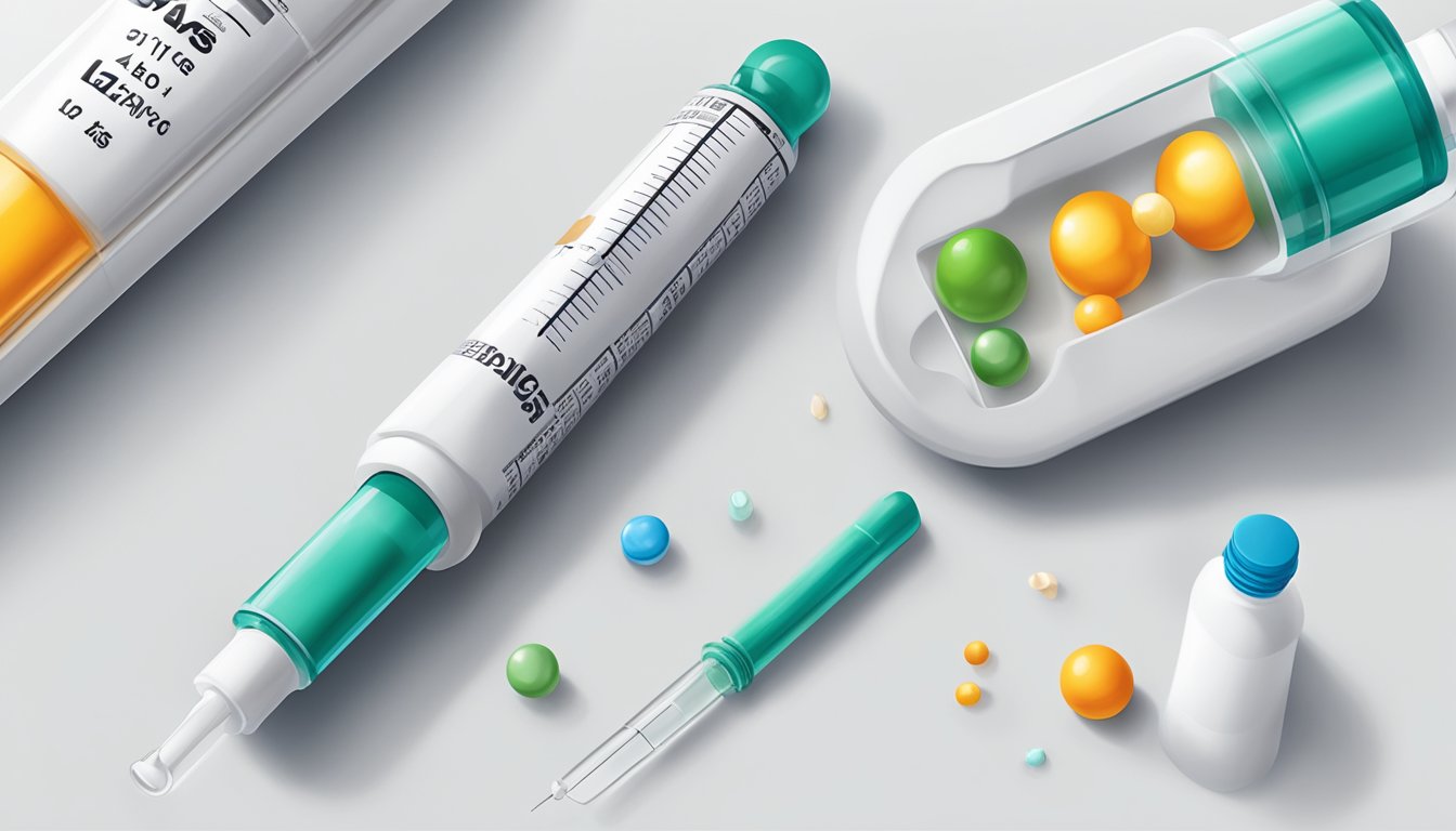 A syringe and vial of weight loss medication on a clean, white surface