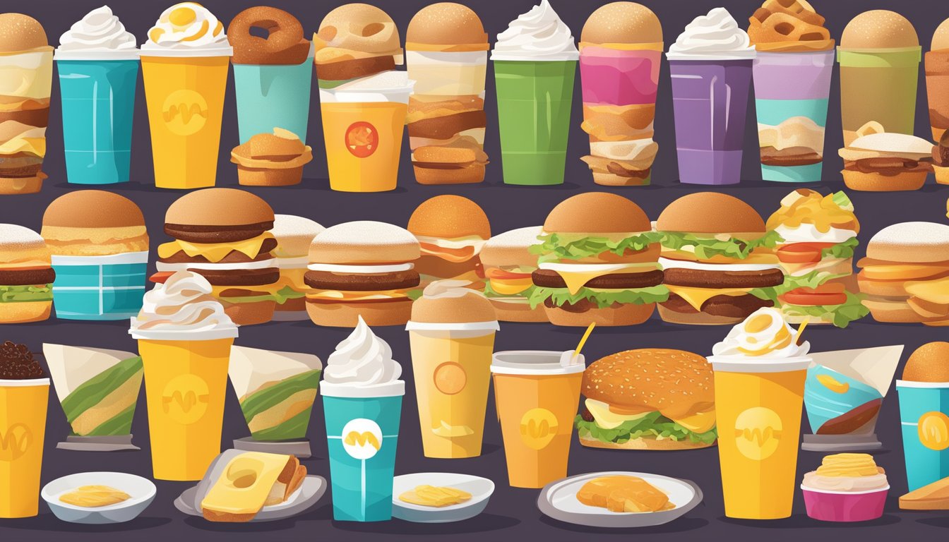 A modern McDonald's breakfast menu with a variety of healthier options displayed on a vibrant and inviting background