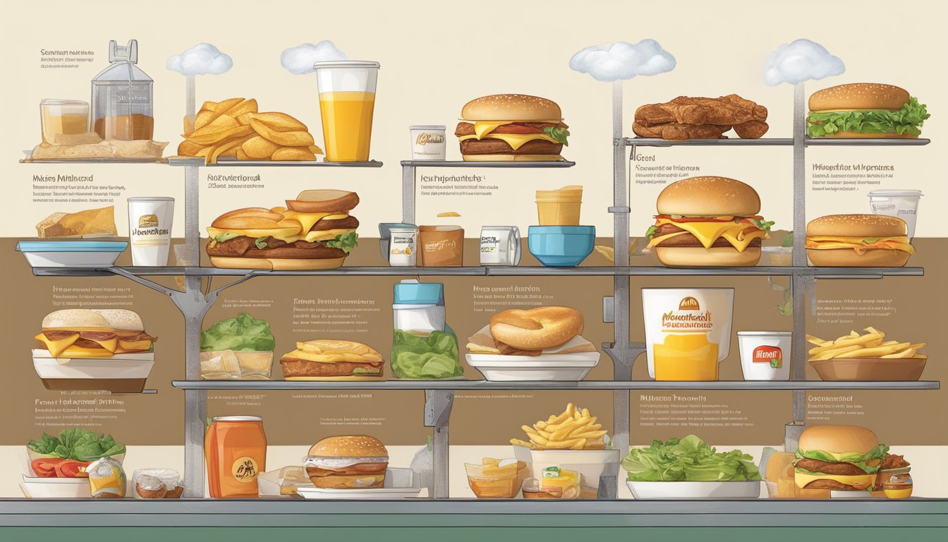 A timeline of ingredients transforming from farm to McDonald's breakfast items