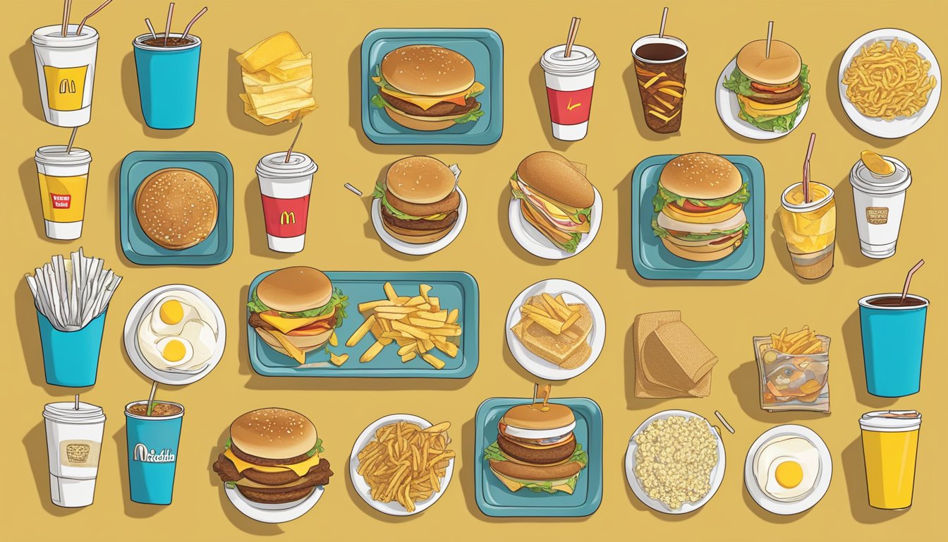 A table with 15 McDonald's breakfast items arranged in order of nutritional value