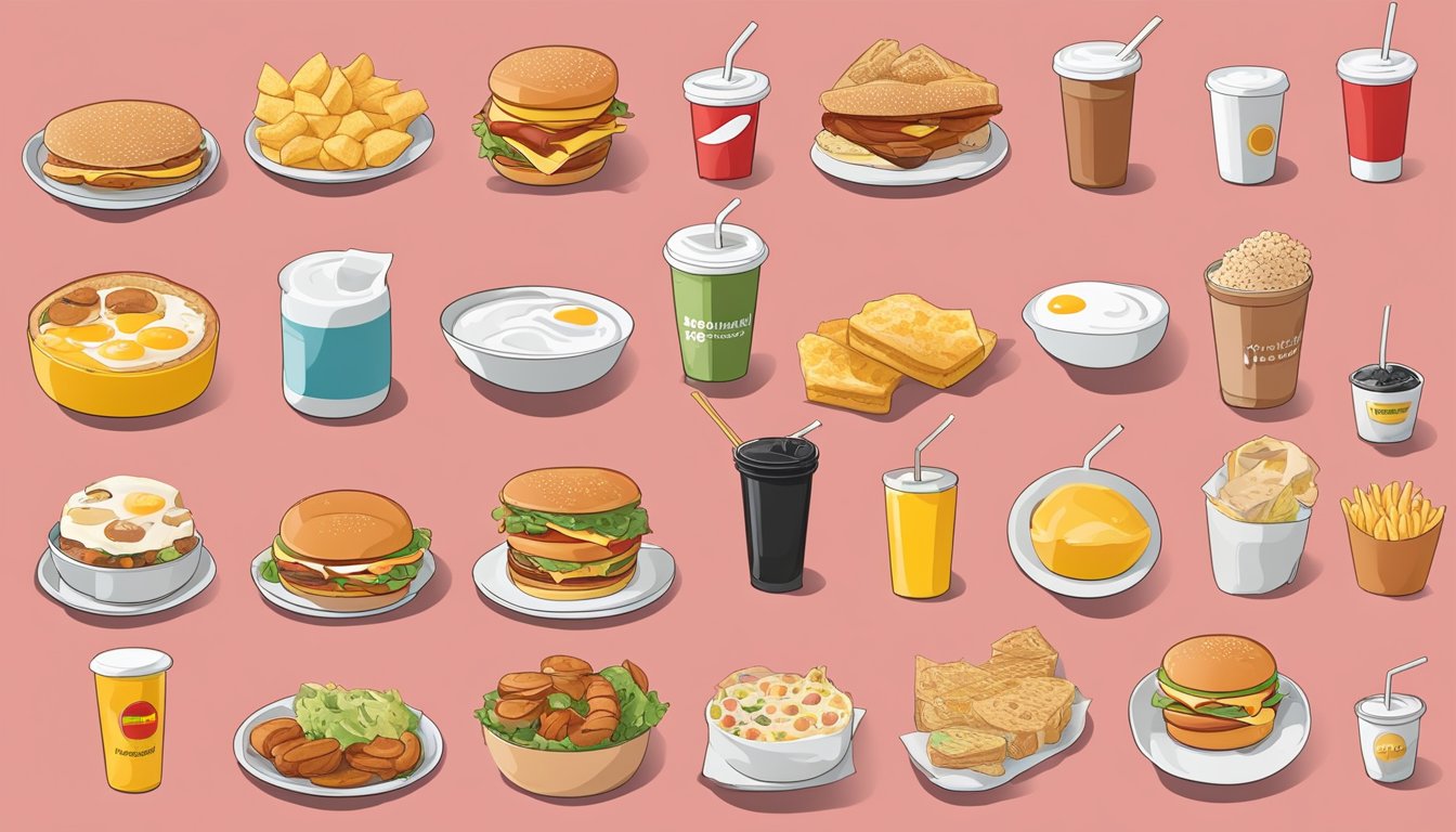 A table displaying 15 McDonald's breakfast items, with various food items ranked by nutritional value