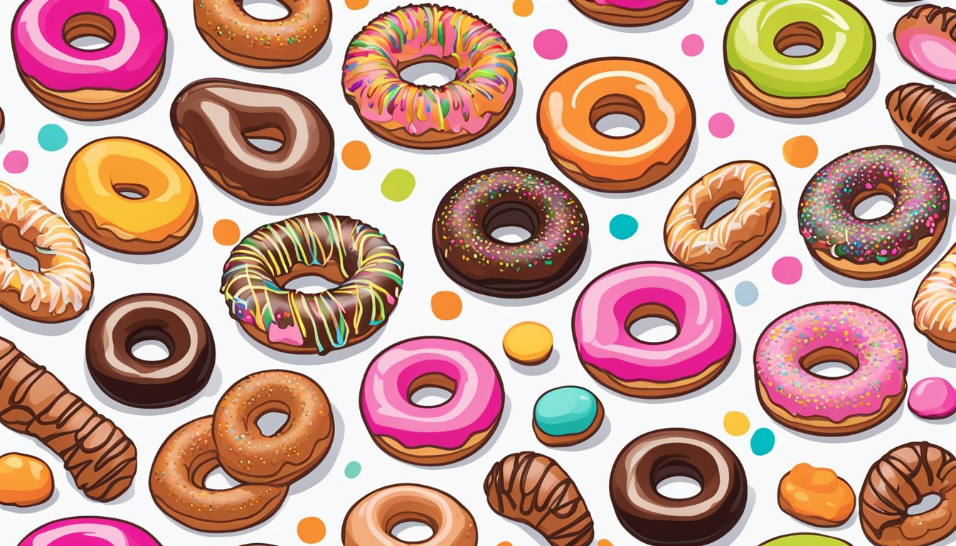 A colorful array of 13 Dunkin' Doughnuts, each filled with jelly, arranged from worst to best