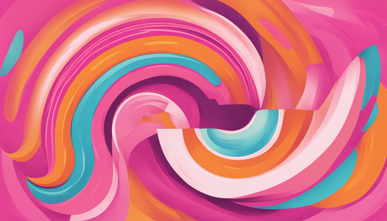 A vibrant, swirling pink and orange donut design with the number 13 incorporated, evoking the Dunkin' Donuts brand