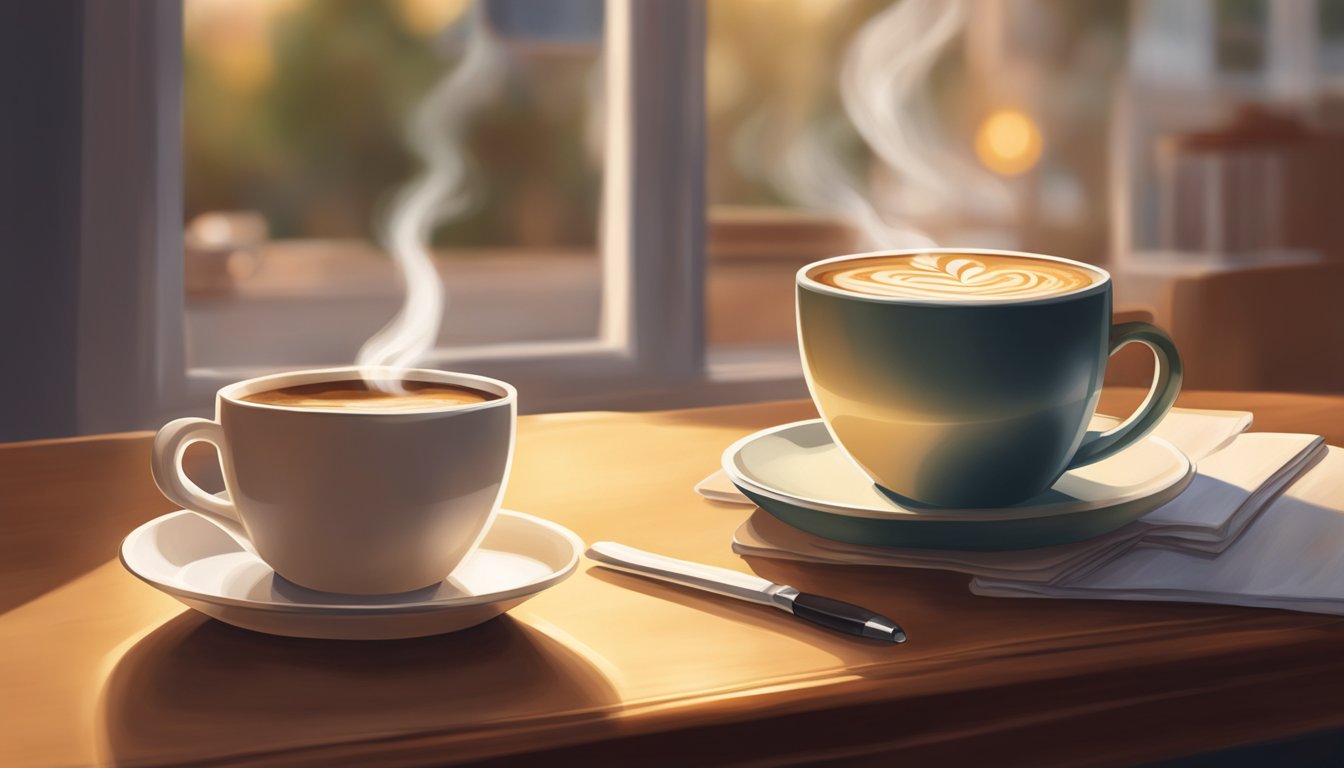 A steaming cup of Chick-fil-A coffee sits on a table, surrounded by a warm, inviting atmosphere with hints of morning sunlight streaming through the window