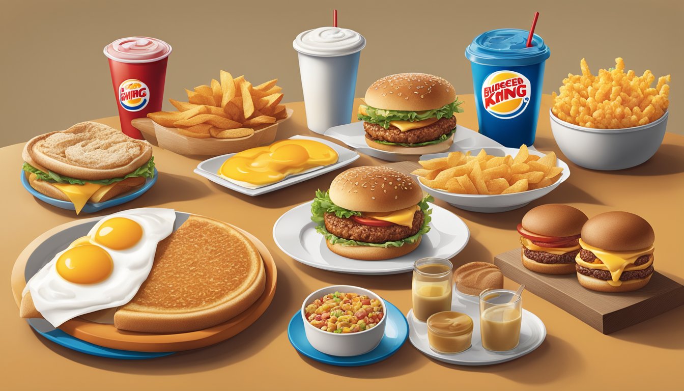 A table with eight different breakfast items from Burger King's menu, showcasing the evolution of their nutritional enhancements over the years