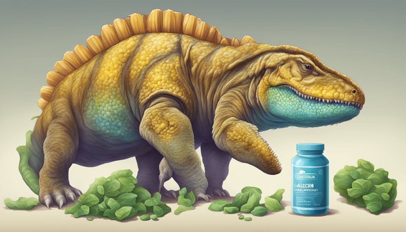 A carnivorous animal consuming a supplement containing calcium as part of its diet