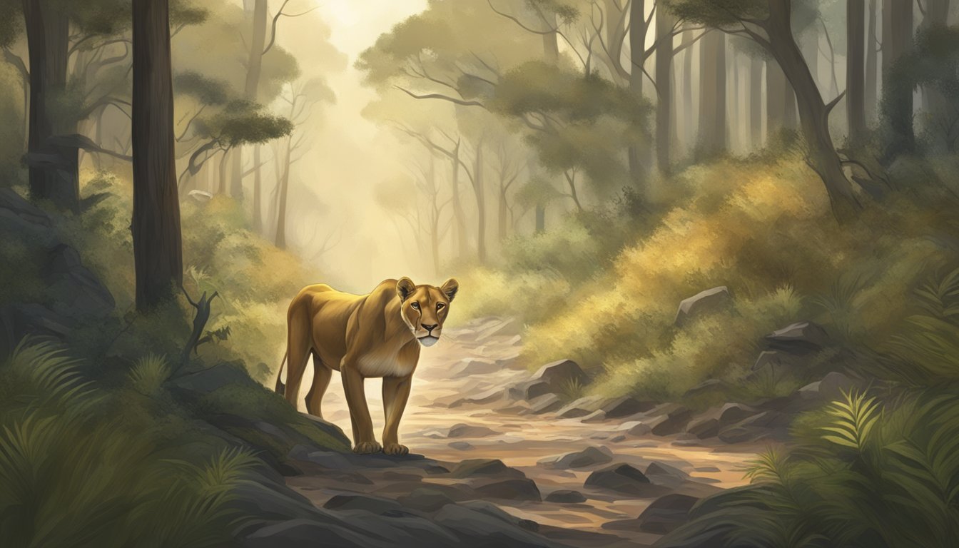 A lioness prowls through a dense forest, her sharp eyes fixed on a herd of antelope. The air is filled with the sounds of the wild, as she prepares to hunt for her next meal