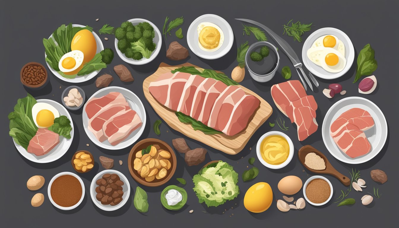 A carnivore diet consisting of meat, fish, and eggs contrasts with a bodybuilding diet of lean proteins, complex carbs, and healthy fats