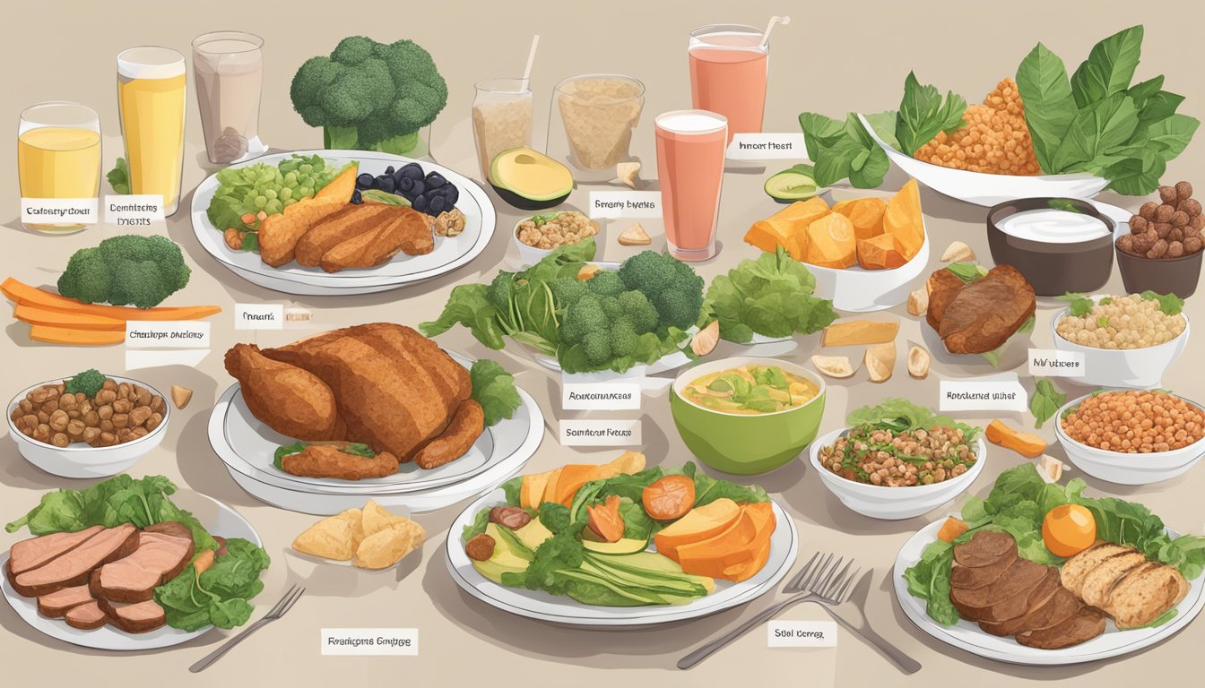 A carnivore diet meal plan with a variety of animal-based foods and beverages, excluding plant-based drinks