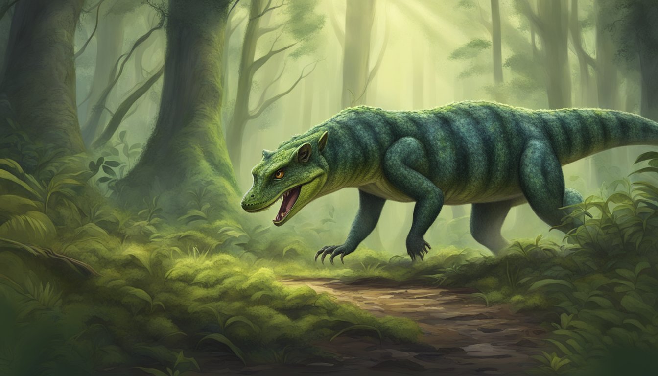 A carnivorous animal prowls through a forest, hunting for its next meal. The dense foliage and damp ground hint at the presence of mold