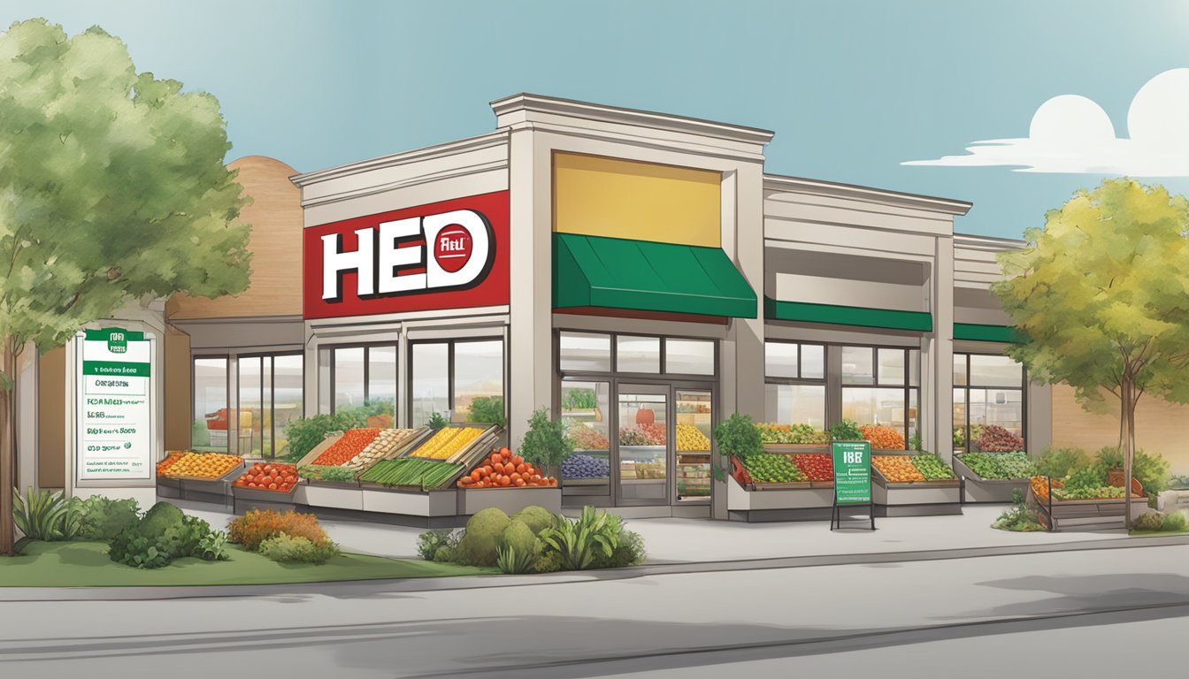 A vibrant display of fresh ingredients, diverse cuisines, and convenient packaging, all centered around the HEB Meal Simple logo