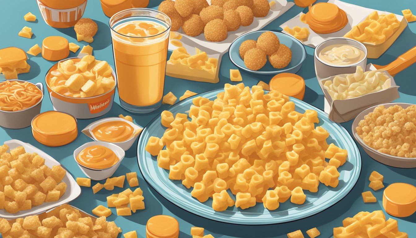 A plate of mac 'n' cheese bites surrounded by rejected Whataburger items