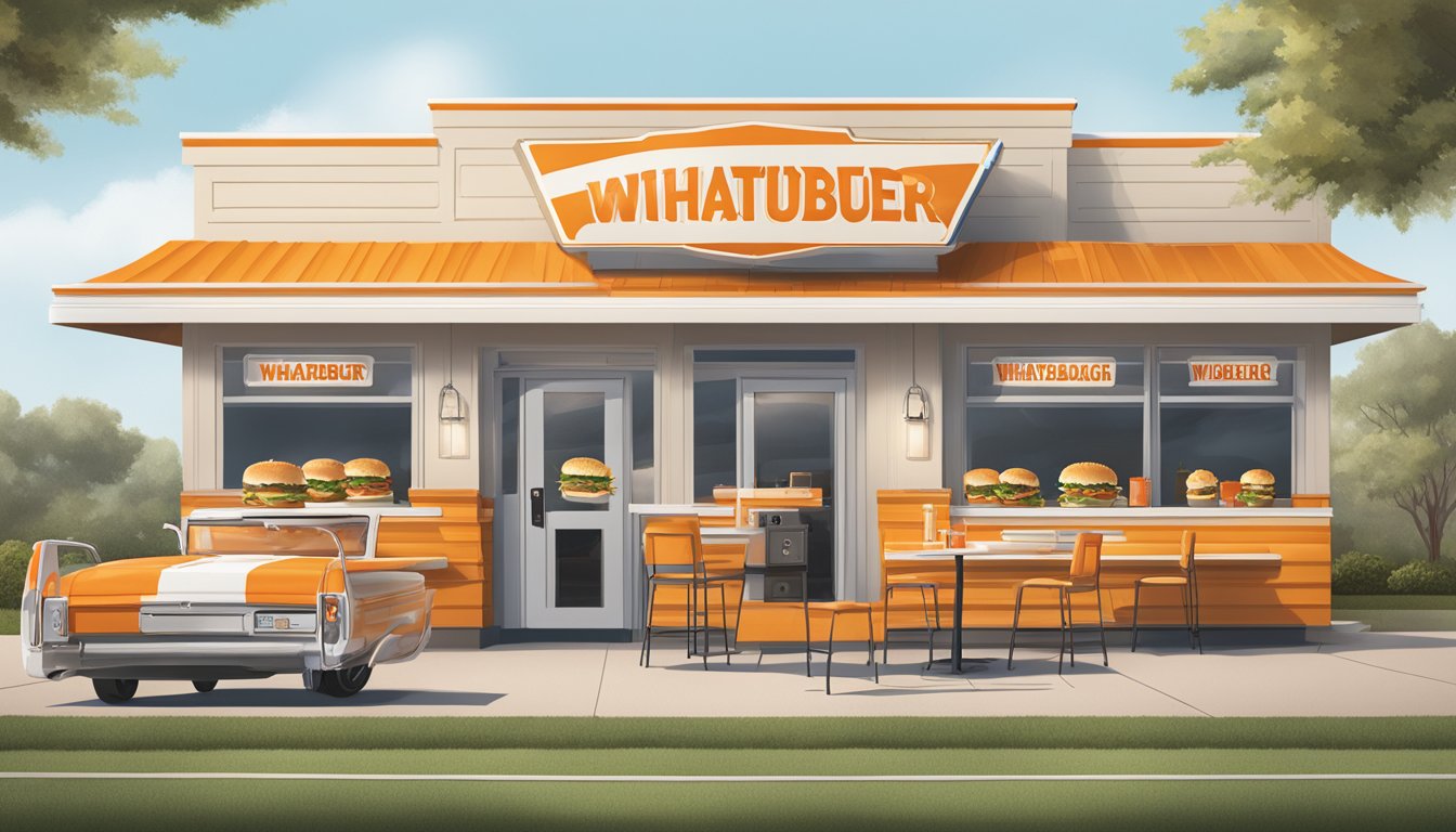 Whataburger's limited-time menu items showcased in a Texas-themed setting with iconic symbols from major events