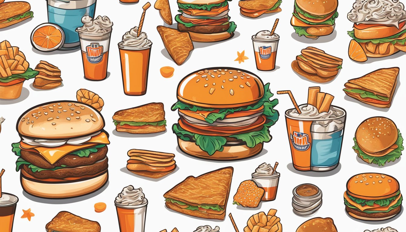 A colorful array of Whataburger-themed tattoos displayed on a clean, white background