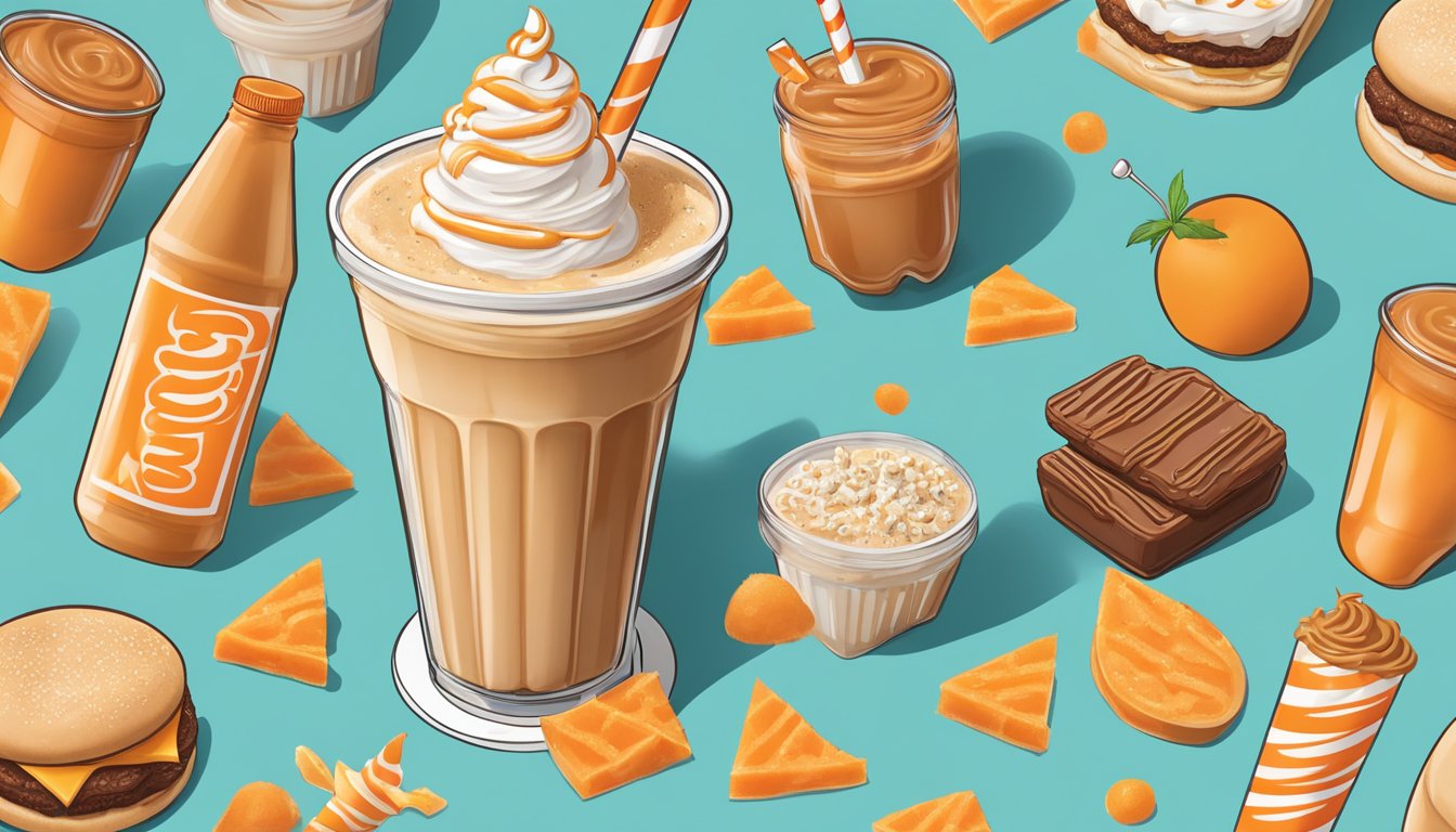 A salted caramel shake surrounded by Whataburger's seasonal offerings