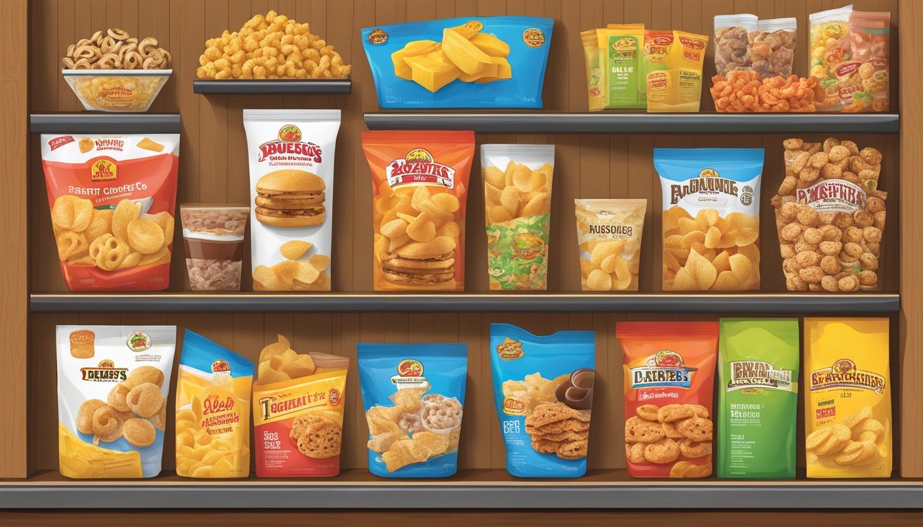 A colorful array of snacks and treats displayed on a menu board at Buc-ee's