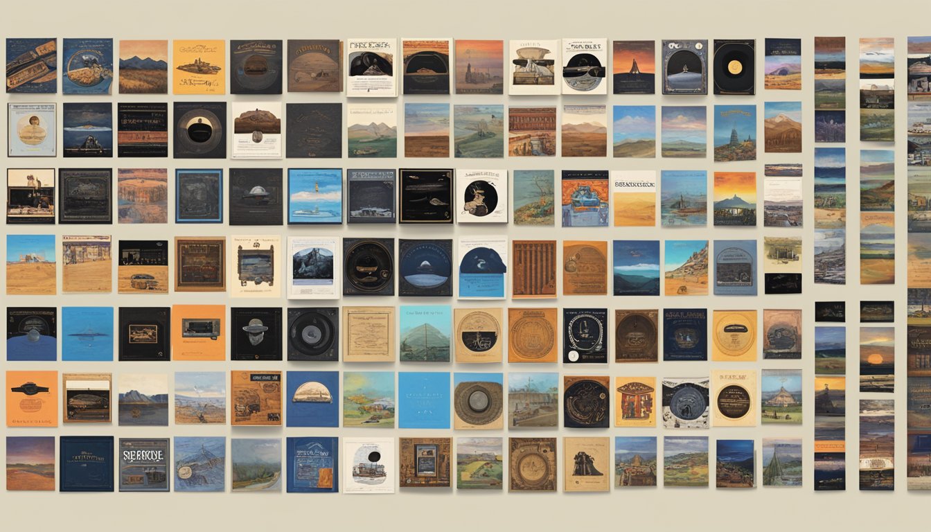 A collection of George Strait's iconic album covers arranged in chronological order