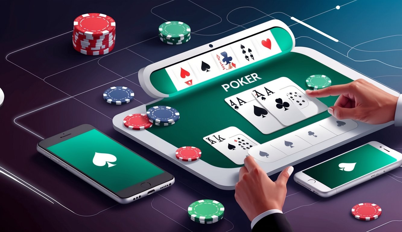 Antarmuka poker online yang ramping dan modern dengan nuansa profesional dan dapat dipercaya