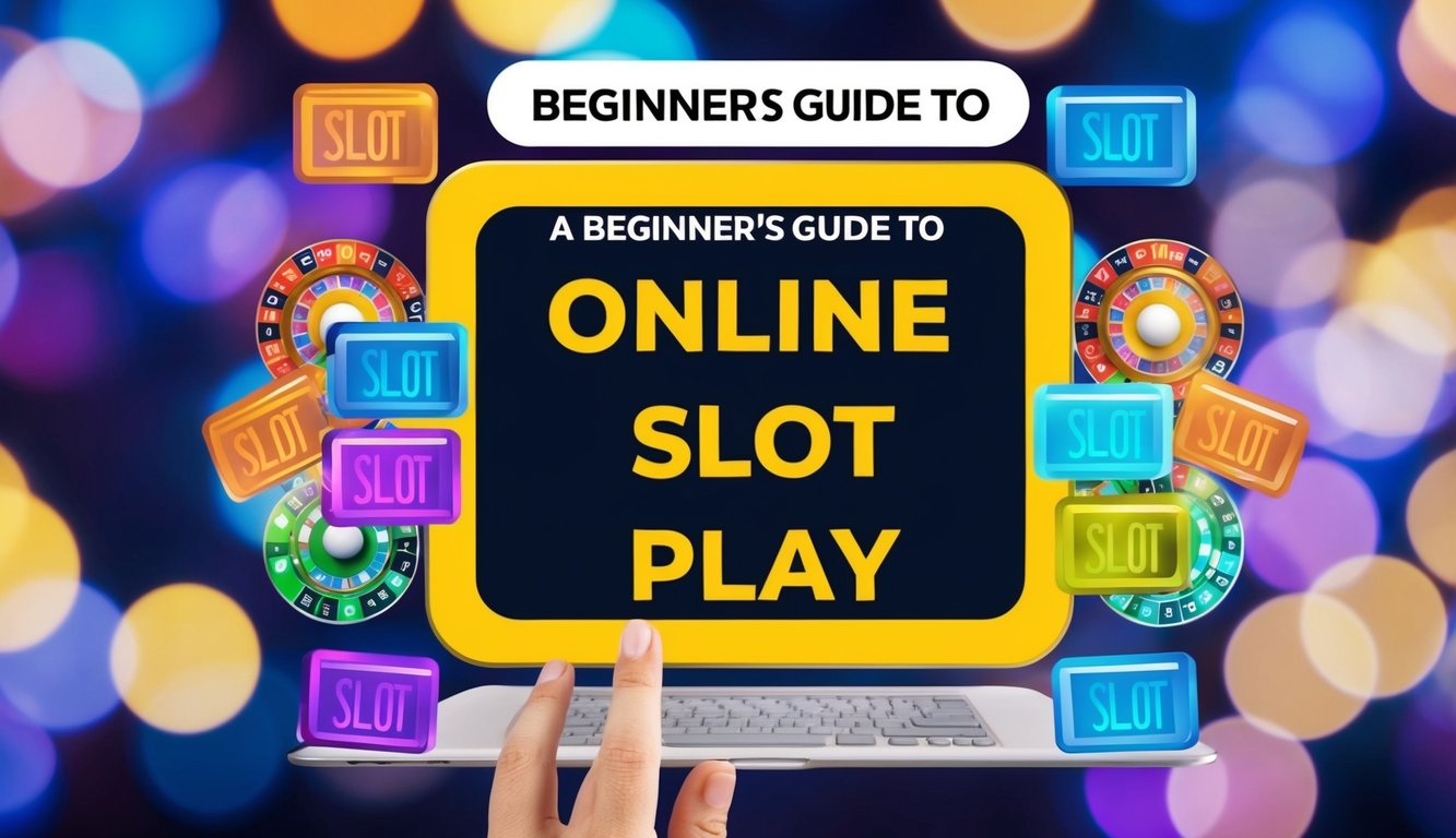 Panduan pemula untuk bermain slot online, dengan grafik berwarna-warni dan tutorial langkah demi langkah