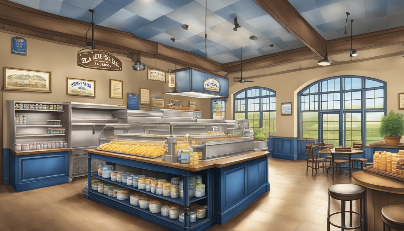 The Blue Bell Creameries headquarters features a variety of products and offerings displayed in a bright and inviting setting