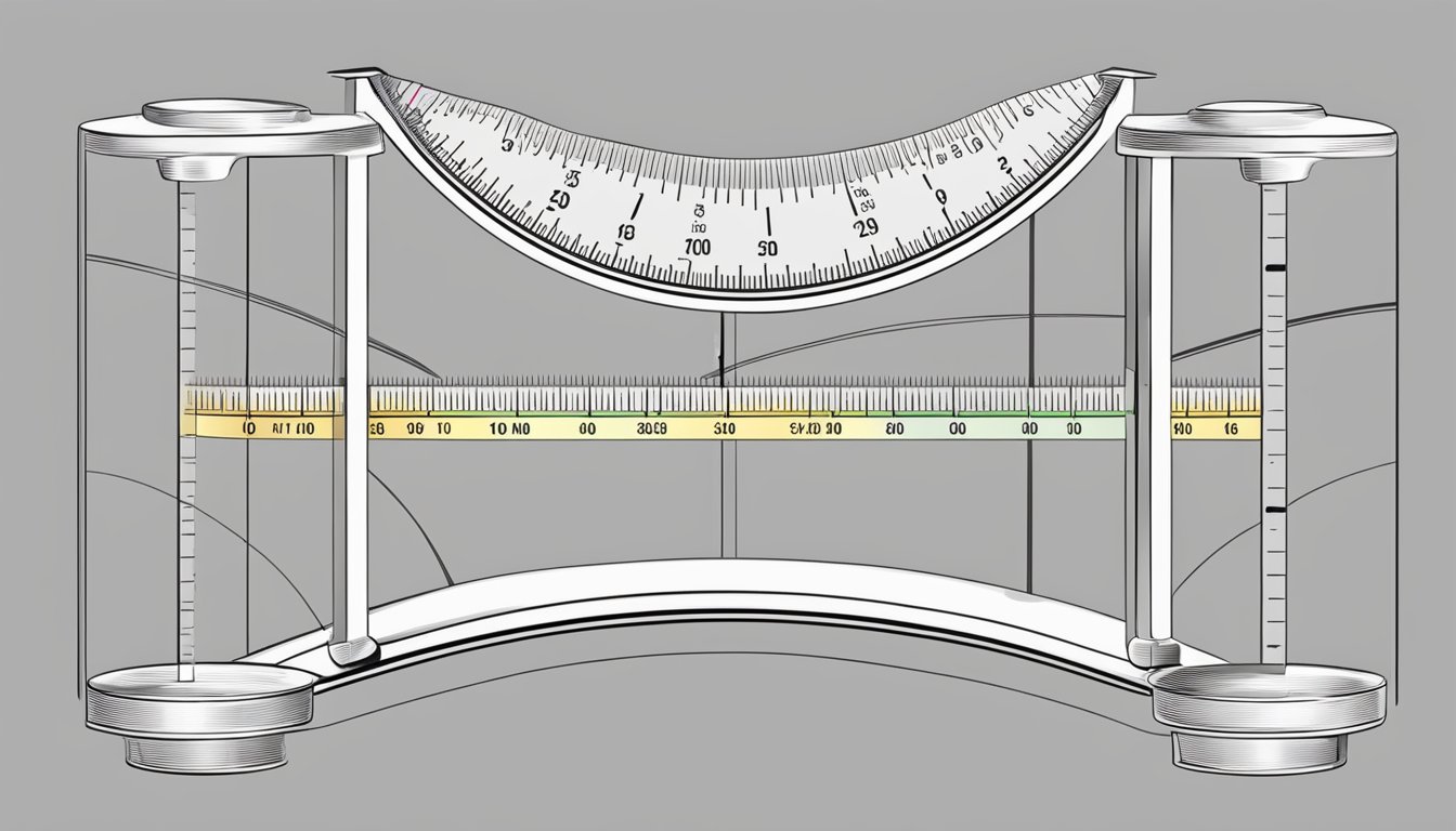 A scale showing decreasing numbers over time