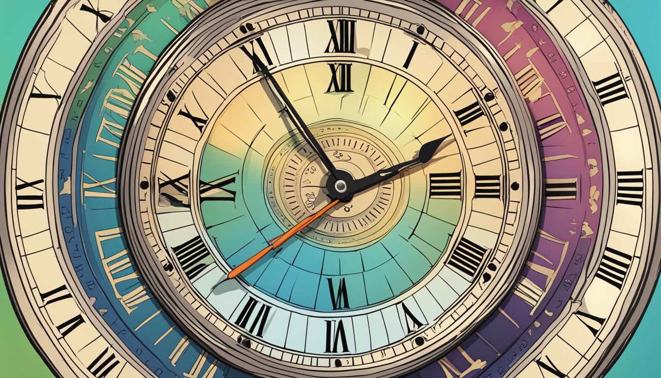 A clock showing different times of day with meals and fasting periods