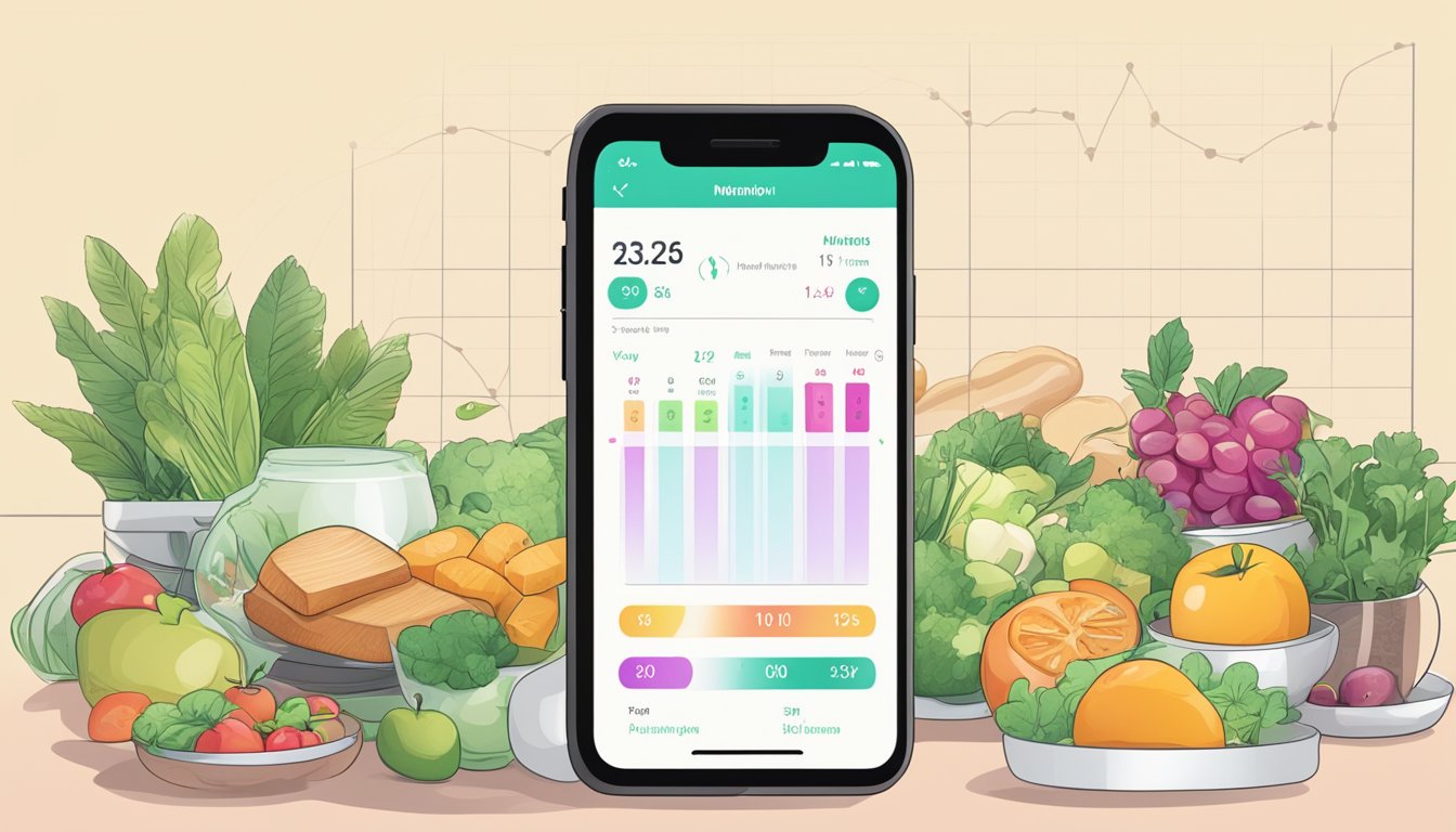 A smartphone screen displaying a sleek and intuitive interface with various features for tracking fasting periods and meal planning