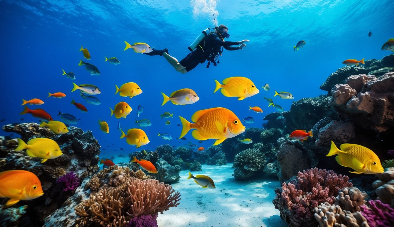 Sebuah dunia bawah laut yang penuh warna dengan ikan-ikan berwarna-warni dan aksi tembak yang dinamis, menampilkan fitur bonus yang menarik