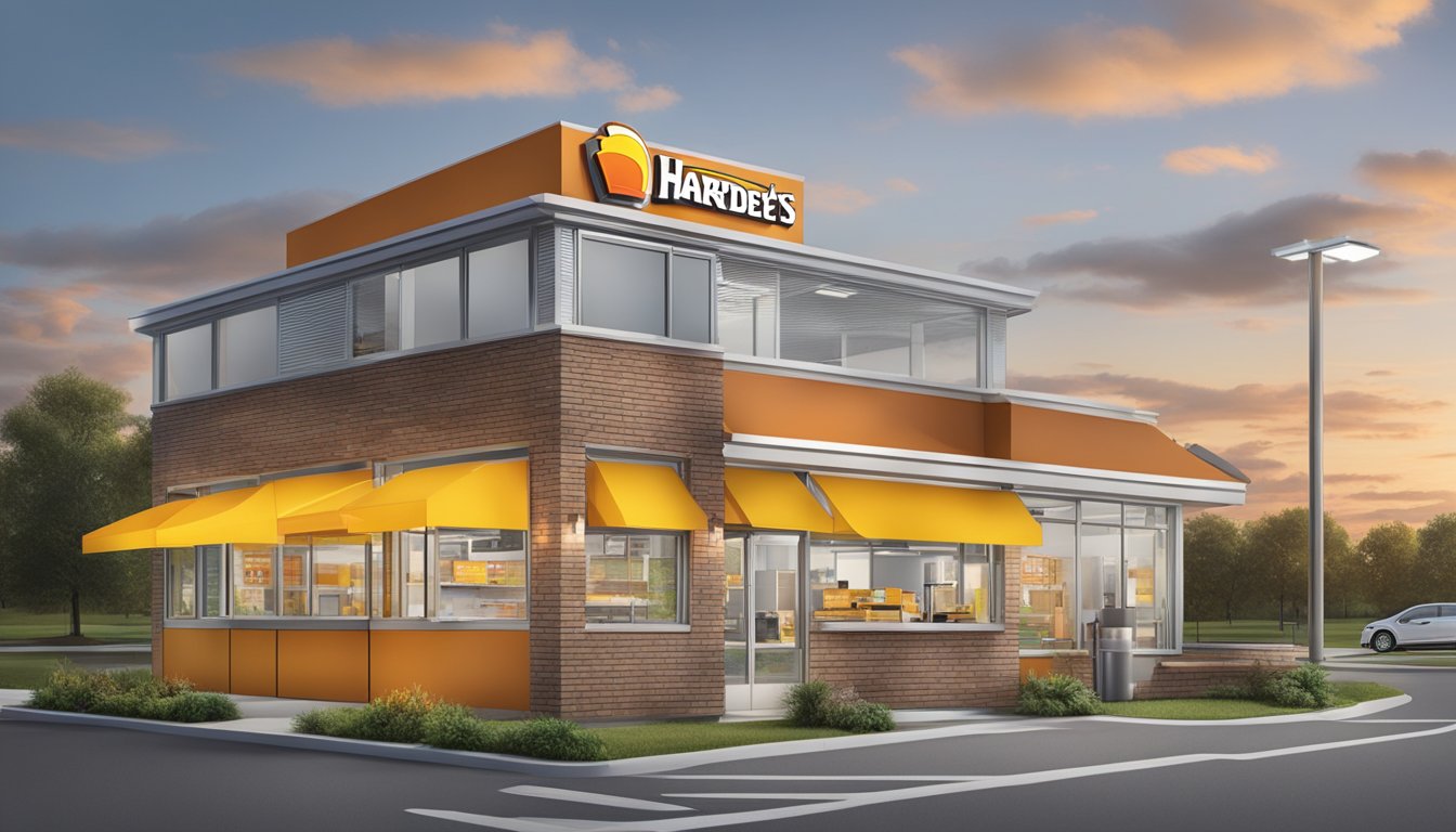 A modernized Hardee's breakfast service with technology integration and efficient operational execution