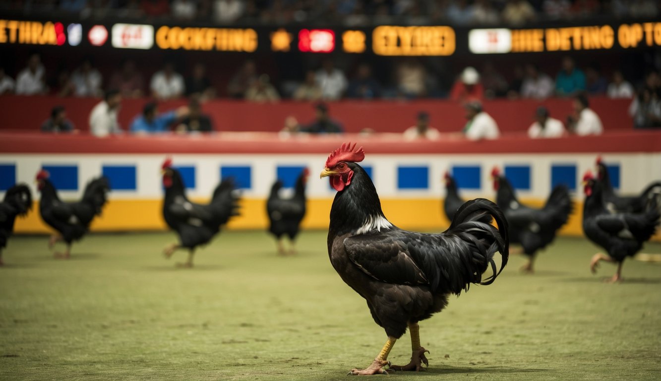 Arena sabung ayam online yang ramai dengan opsi taruhan langsung