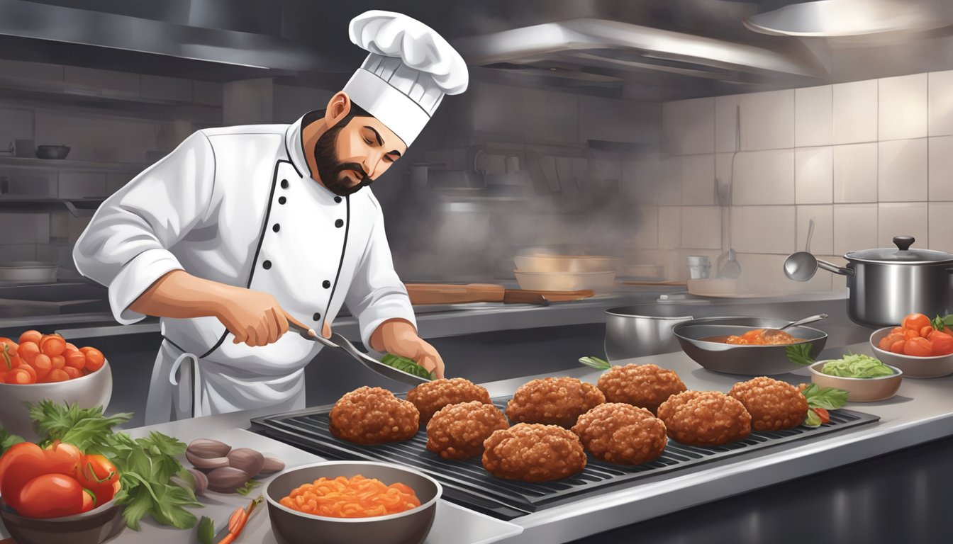 A chef prepares diabetic meatballs using alternative cooking methods