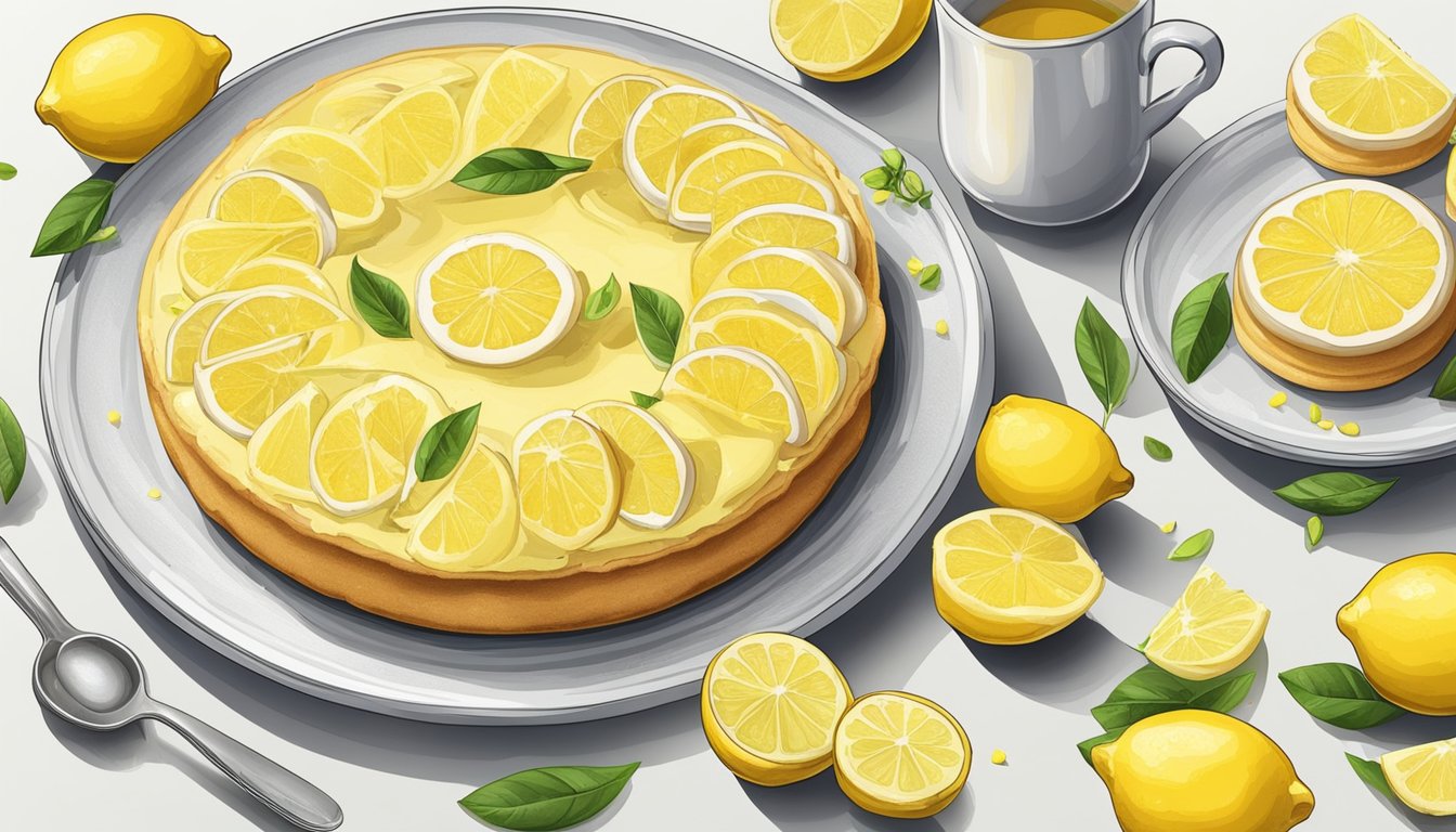 A table set with various lemon cakes, some with sugar-free options, surrounded by fresh lemons and lemon zest