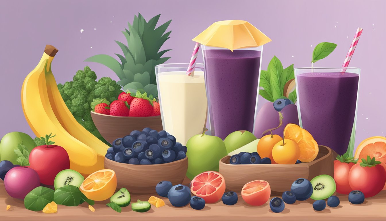 Acai powder being replaced by various fruits and vegetables in a smoothie recipe