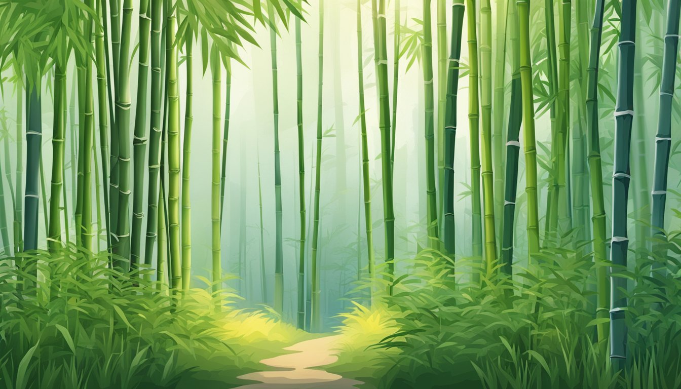 A bamboo forest with a variety of alternative grains growing among the tall stalks