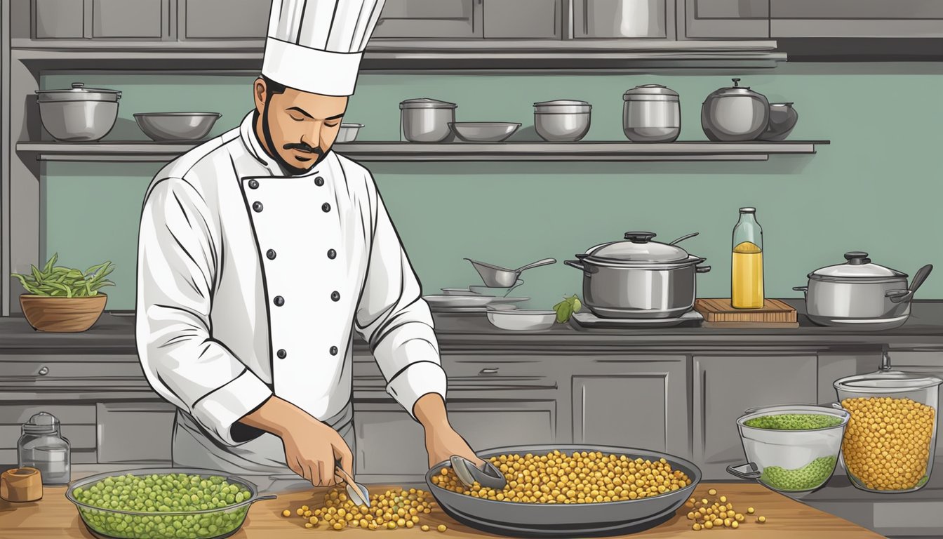 A chef adjusts cooking methods for fresh bean substitutes