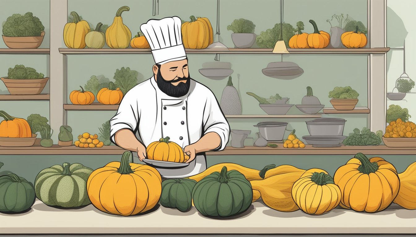 A chef comparing different types of squash to use as a substitute for buttercup squash in a recipe