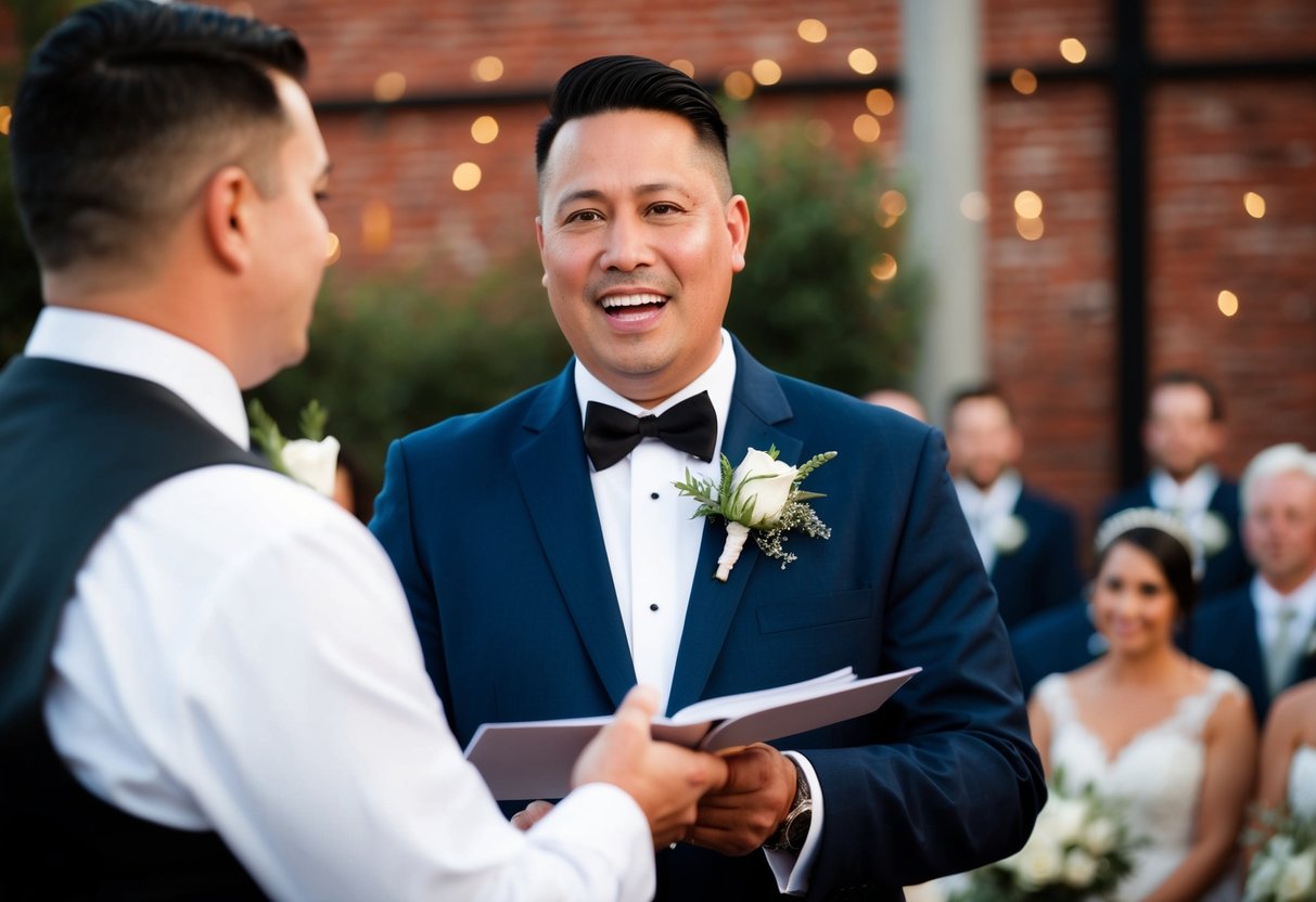 A celebrant cannot say "I do" while performing a wedding ceremony