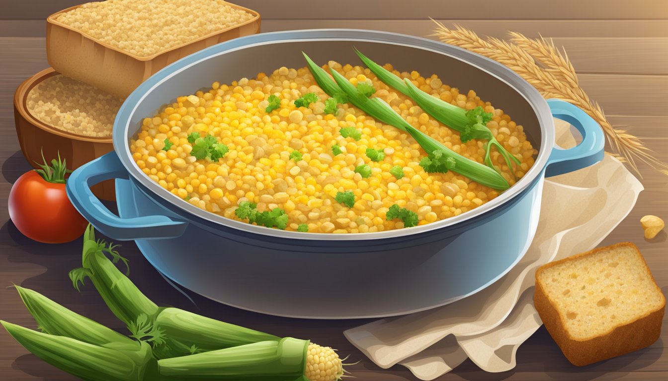 A steaming corn casserole with fresh vegetables and whole grain bread crumbs replaces a traditional casserole on the dinner table