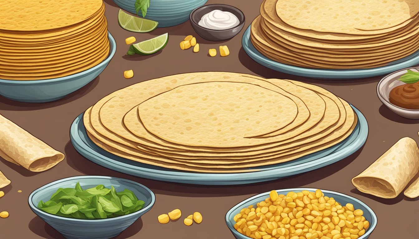 A stack of corn tortillas with various alternative substitutes arranged around them