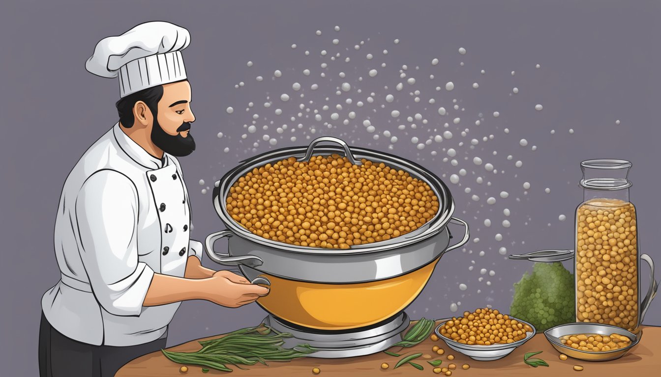 A chef swaps out garbanzo beans for lentils in a bubbling pot of curry