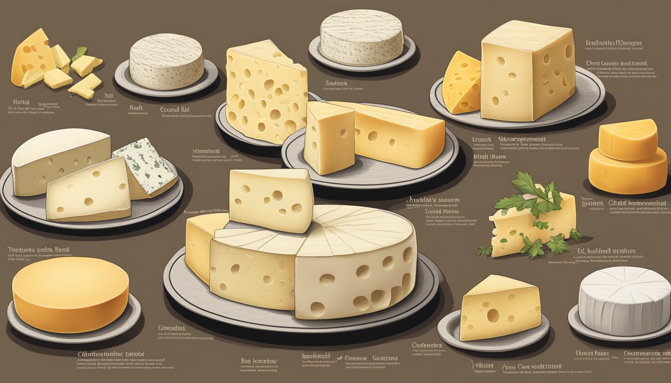 A table displays various cheese varieties, including havarti, with labels indicating their cultural significance