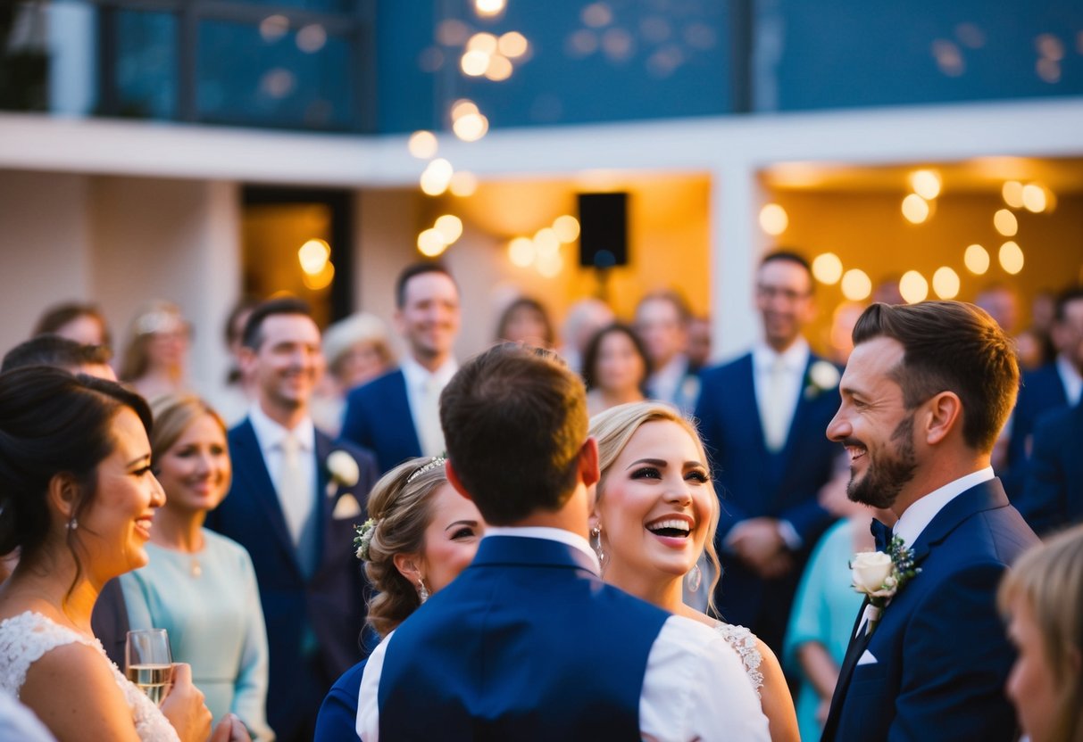 Music fills the air at a wedding ceremony, setting the tone for the couple's vows and creating a joyful ambiance during the reception