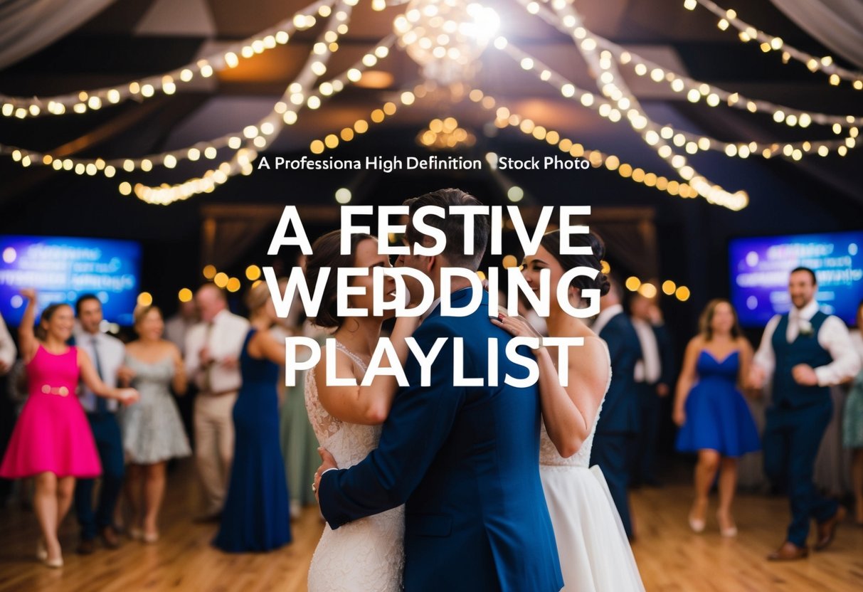 A festive wedding playlist with a variety of genres and tempos, ready for dancing and celebration